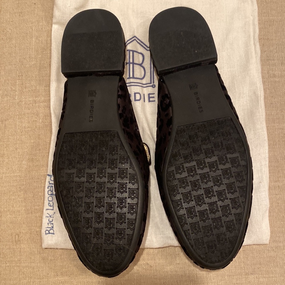 Birdies The Phoebe Slipper, Black Leopard Velvet Mules size 8 - Picture 5 of 6
